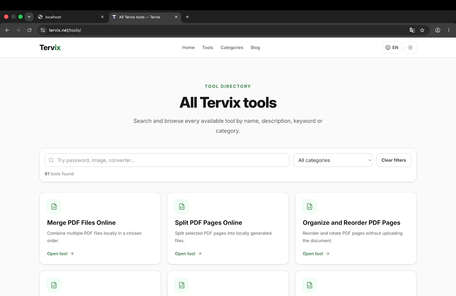 Tervix — Free Online Tools screenshot 2