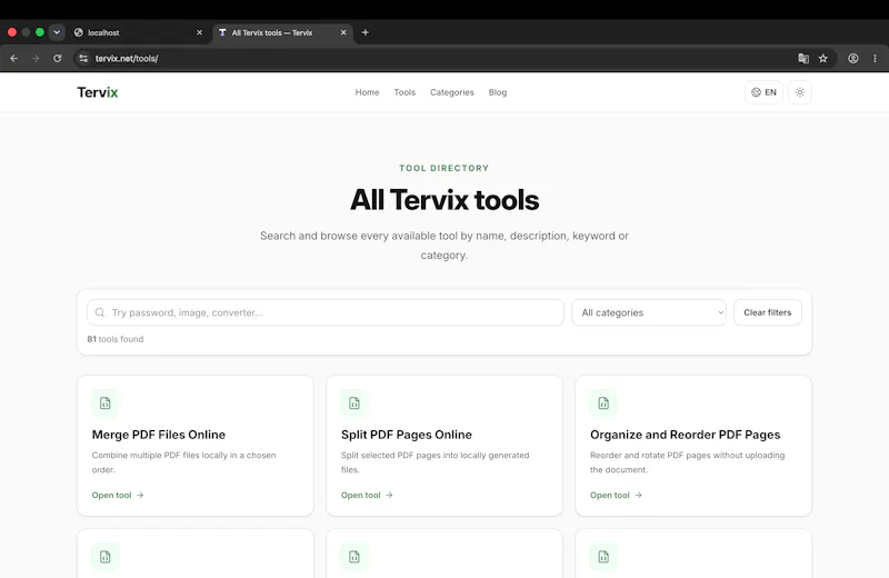 Tervix — Free Online Tools screenshot 2