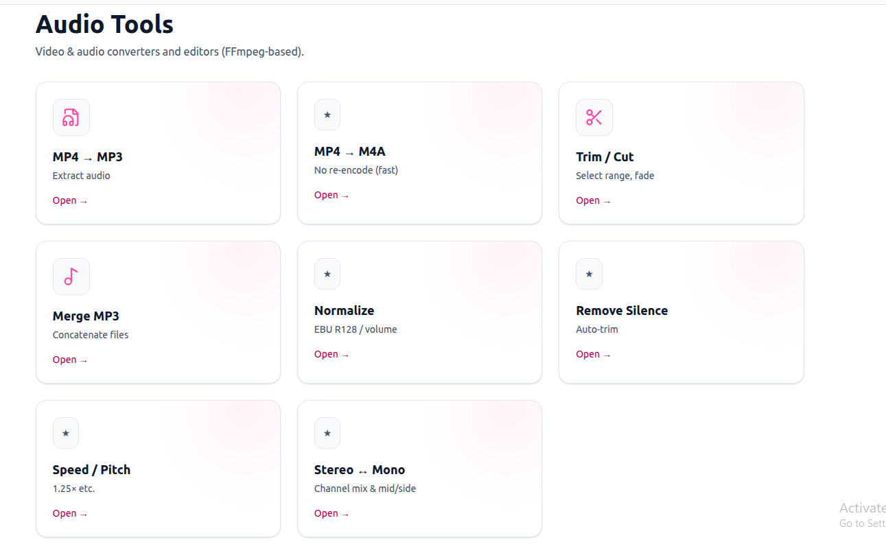 All-in-one Online Tool Suite - Screenshot 4 showing product features and functionality