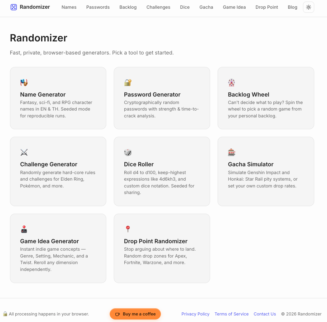 Randomizers gallery image