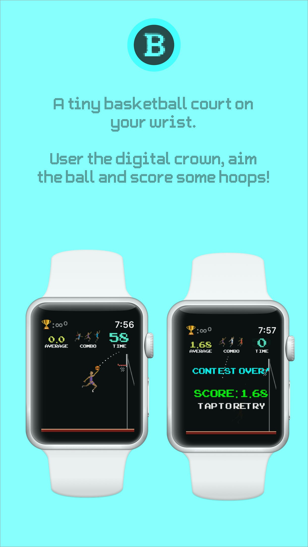 Basketball Hoops!, tiny game for Apple Watch gallery image