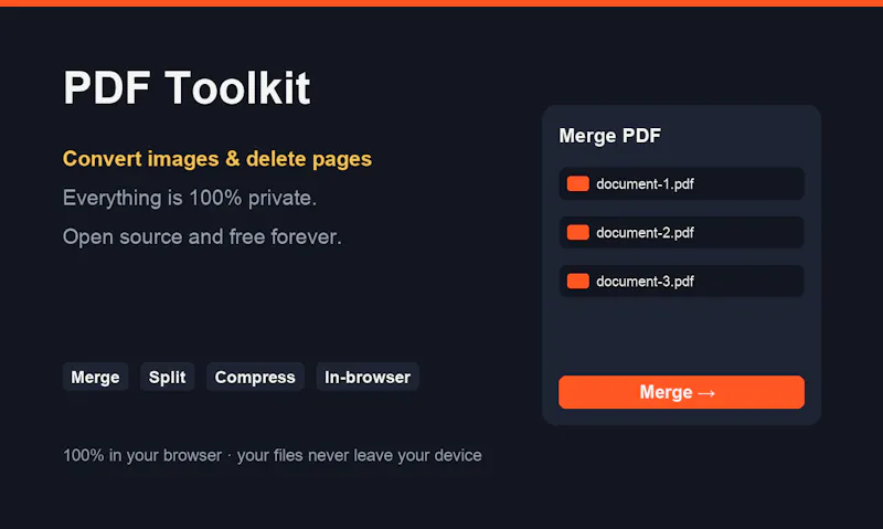 PDF Toolkit — Free PDF & Image Tools screenshot 1
