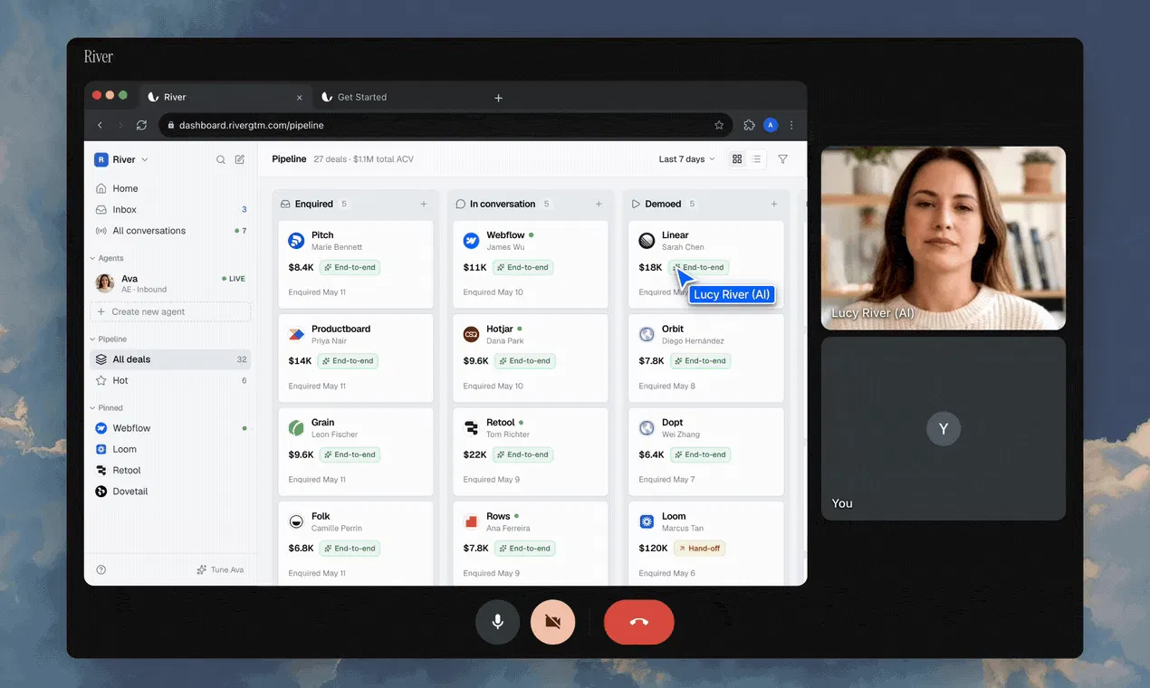 startuptile River-AI account executives that demo and close B2B deals