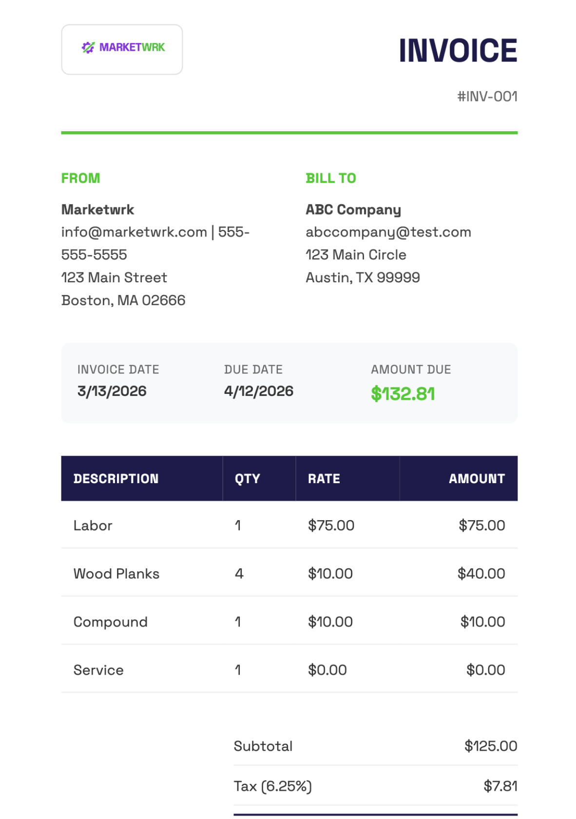 Contractor Invoice Generator media 3