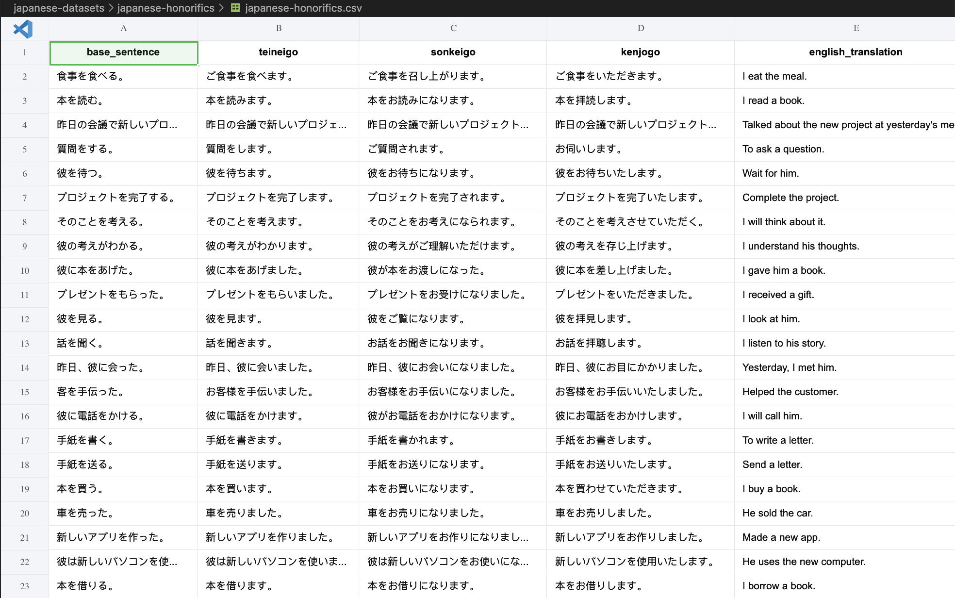 Advanced Japanese Dataset gallery image