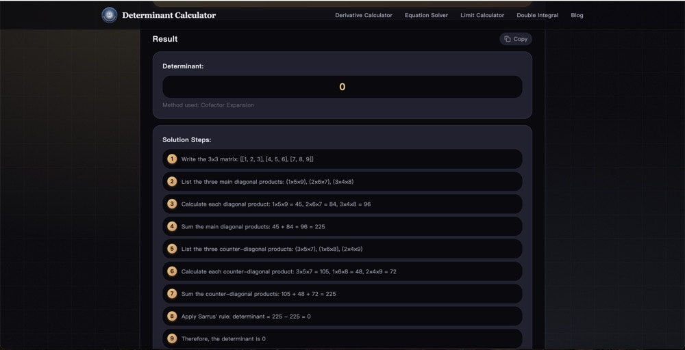 Determinant Calculator gallery image