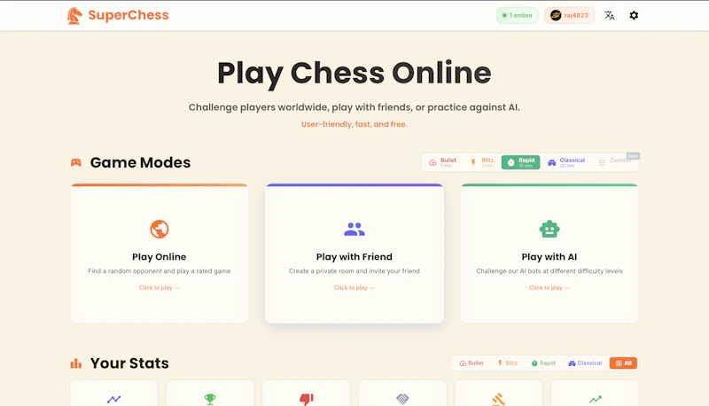 SuperChess - Play Chess Online screenshot 1