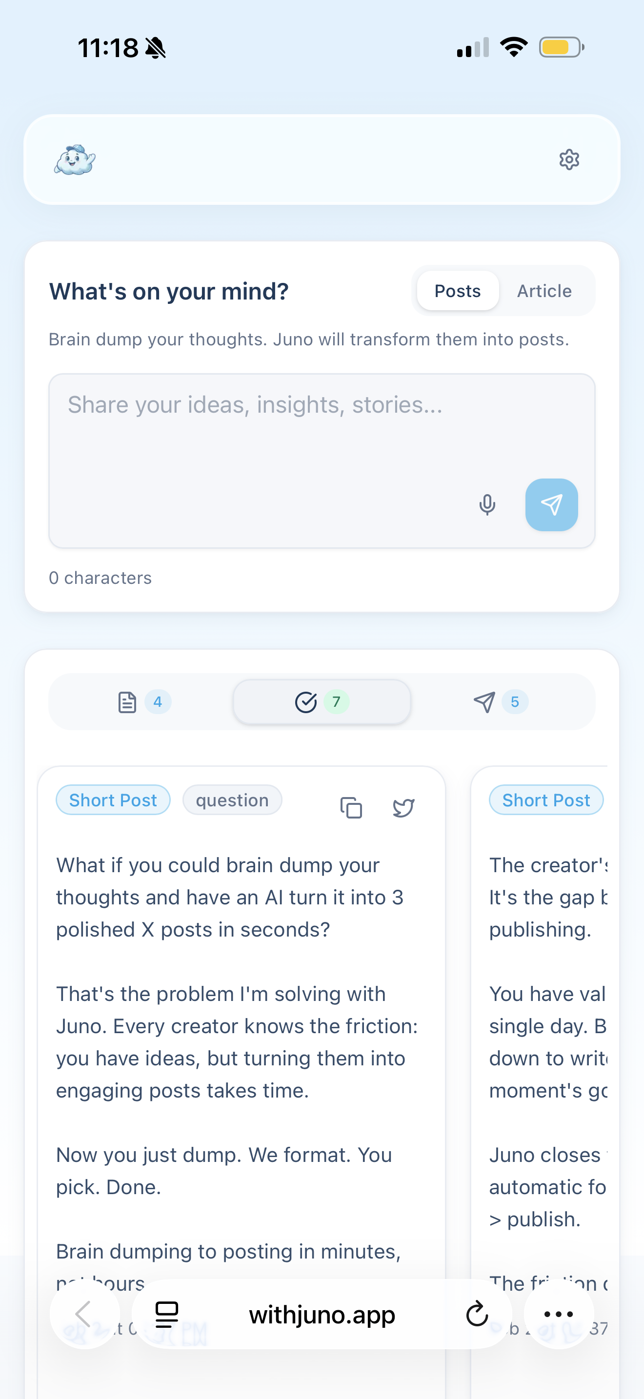 Juno - Main product screenshot demonstrating key features and user interface