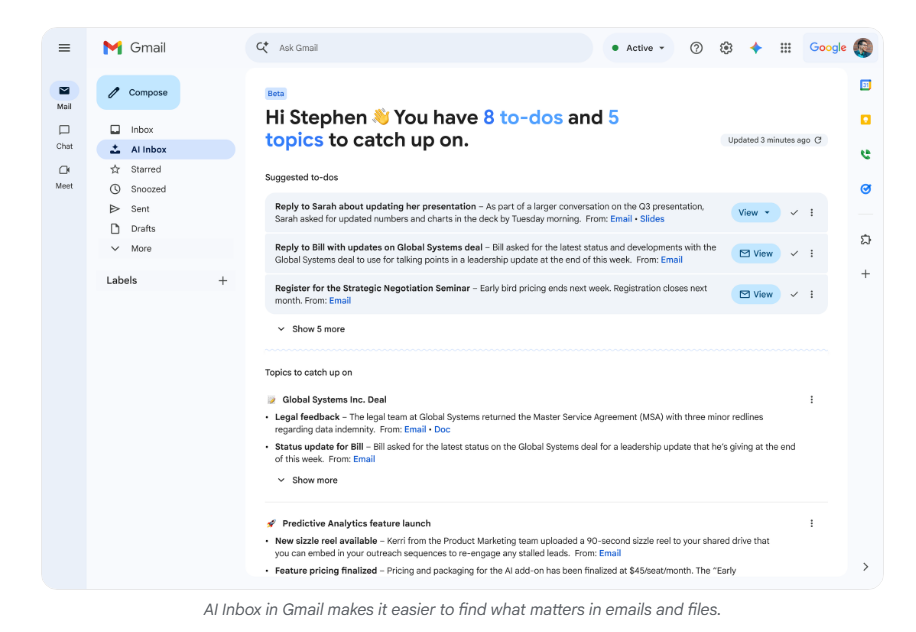 Google Workspace Intelligence gallery image