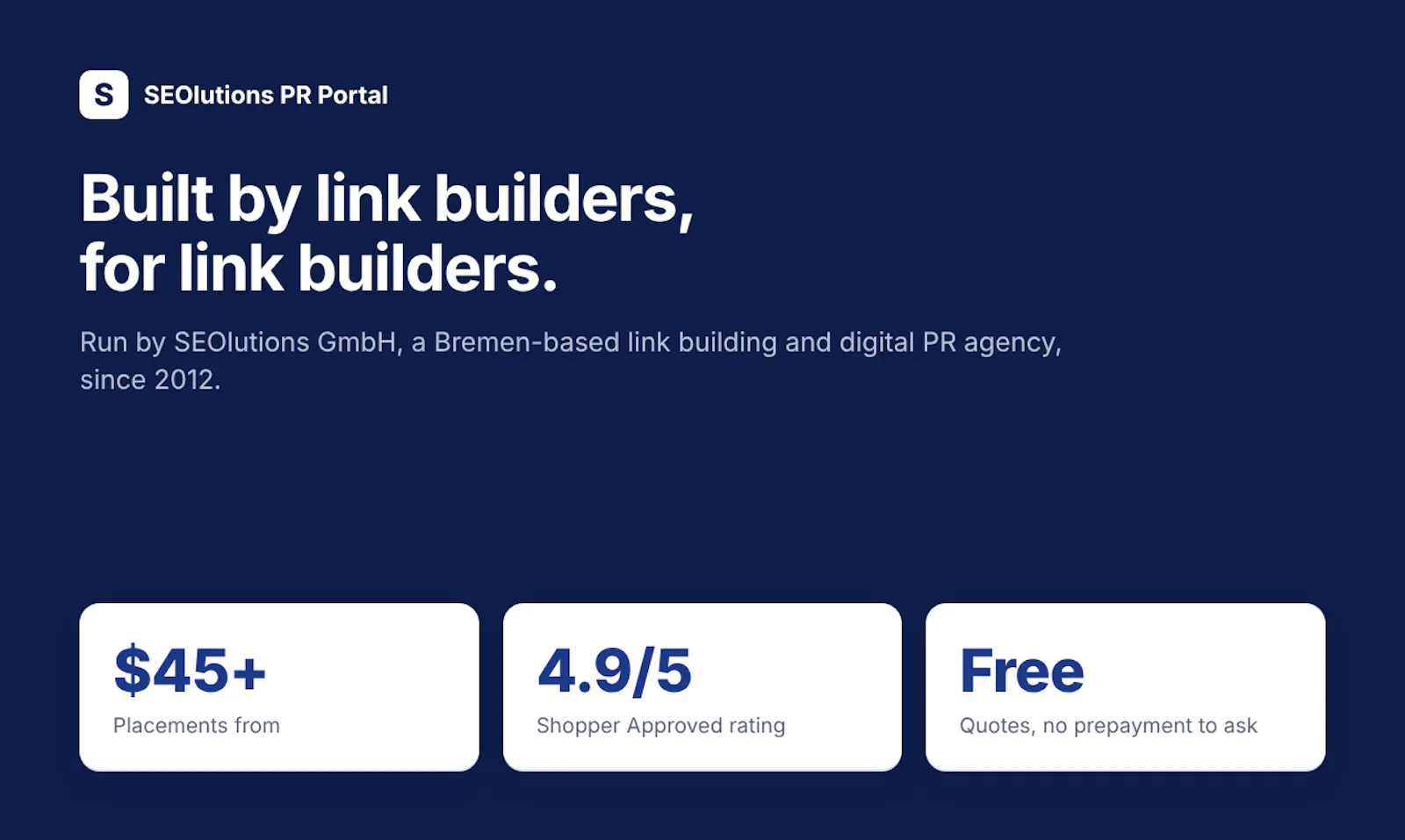 SEOlutions PR Portal screenshot 1