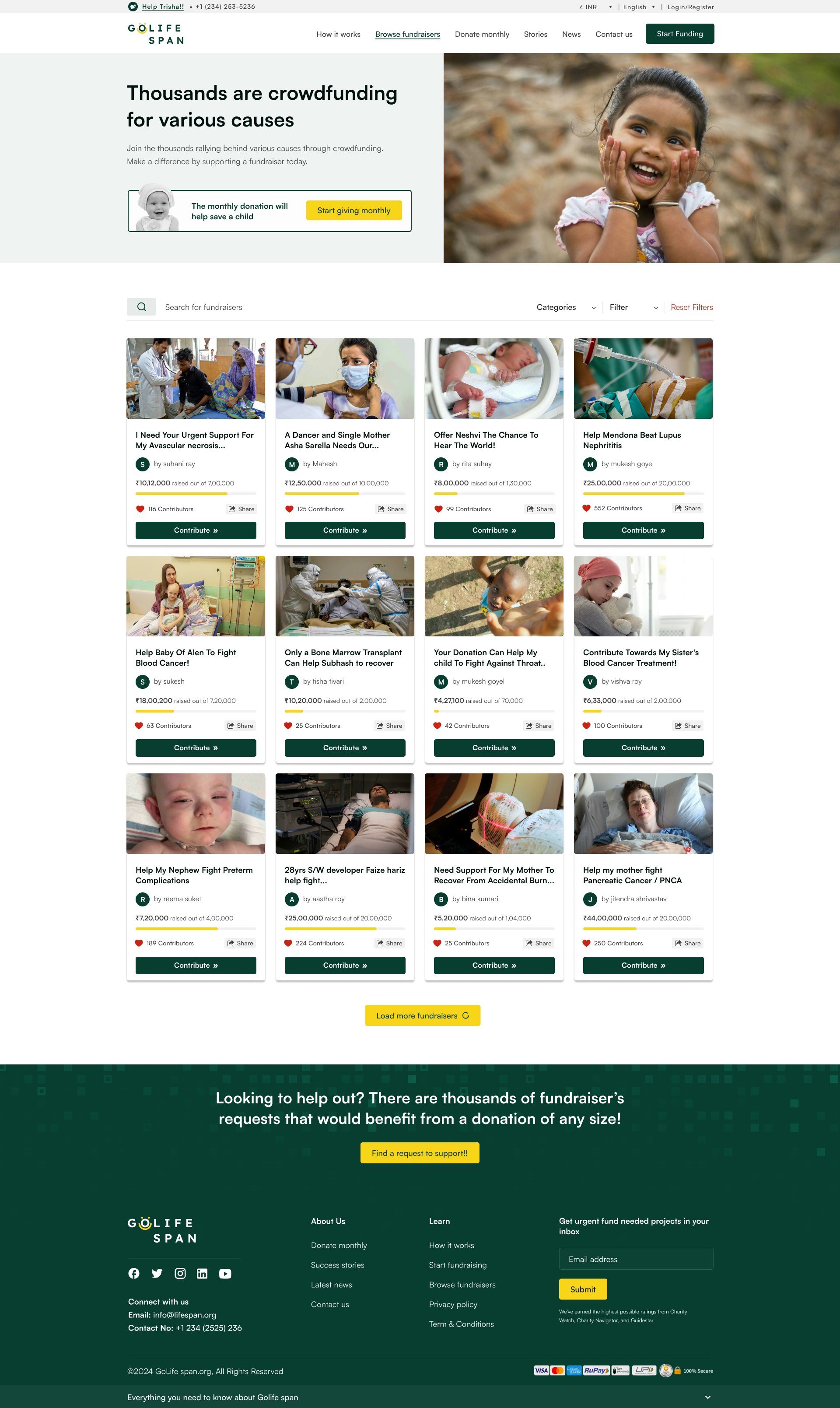 Golife Fundraising Website Template HTML gallery image