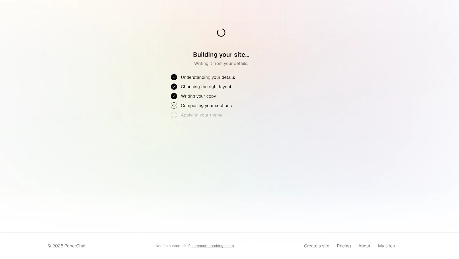 PaperChai — Your site, generated from AI screenshot 3