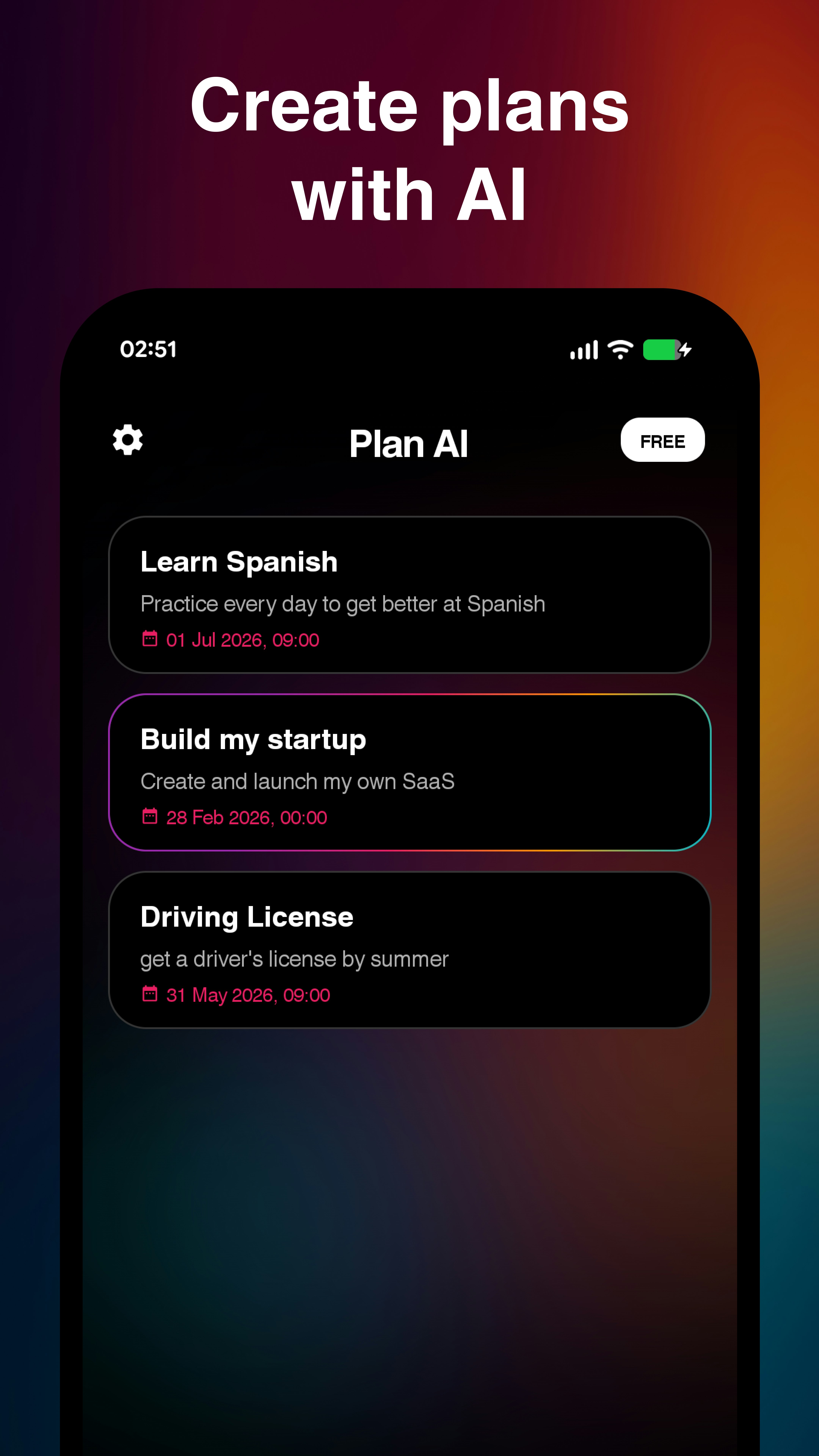 Plan AI – Smart Daily Planner - Main product screenshot demonstrating key features and user interface