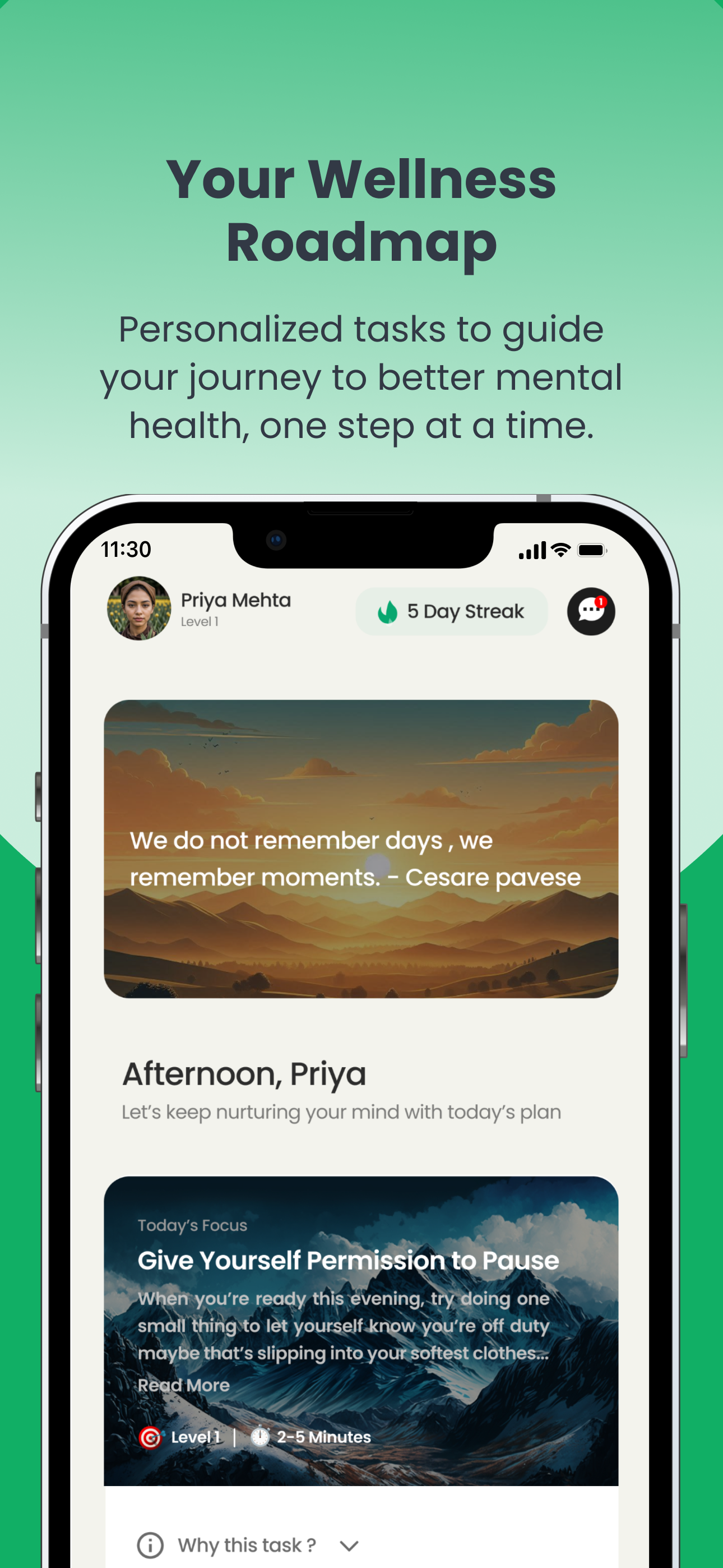 MentCura - Main product screenshot demonstrating key features and user interface