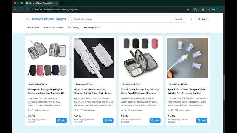 Daybot Storebuilder screenshot 1 (video preview)