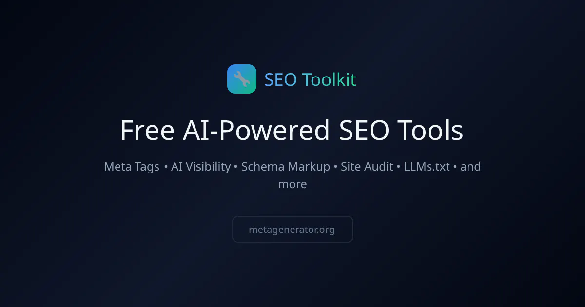 SEO Toolkit by metagenerator.org のプロダクトバナー