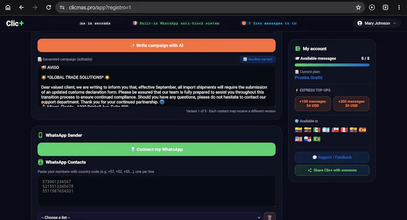 Clic+ screenshot 2