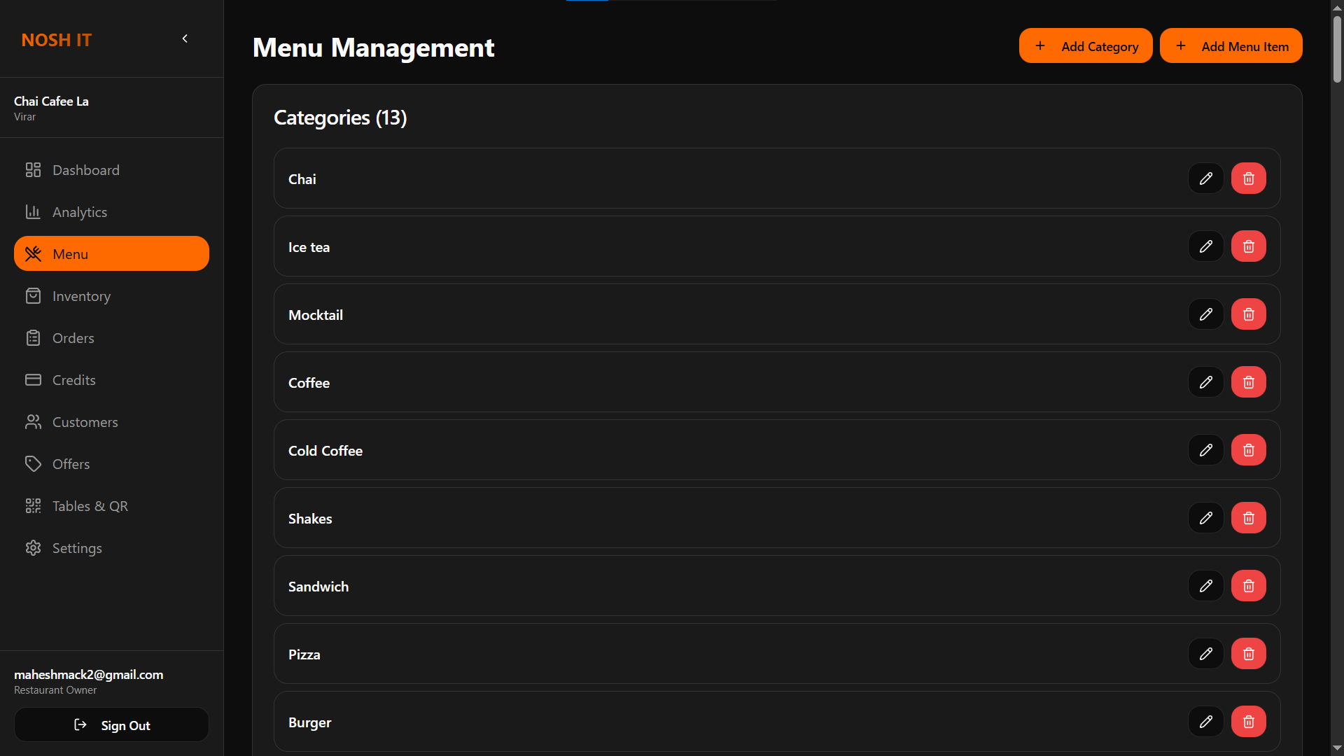 NOSH IT - Screenshot 2 showing product features and functionality