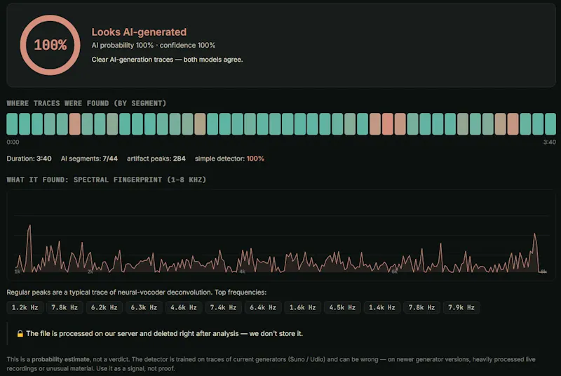 AI Music Detector by SiliconSense screenshot 1