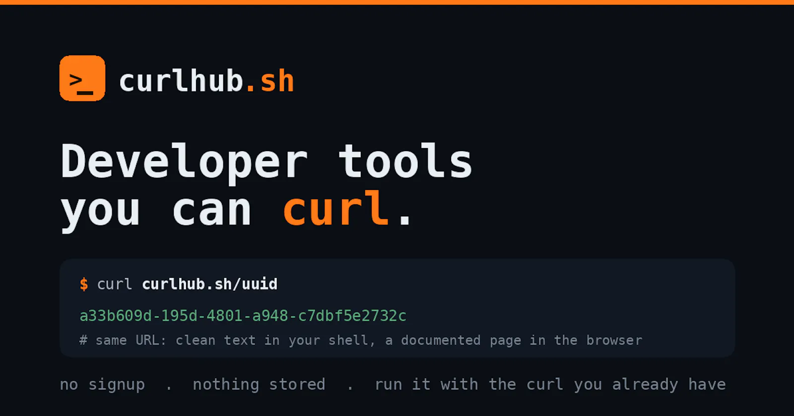 curlhub.sh Curl Based CLI Dev Tools screenshot 1