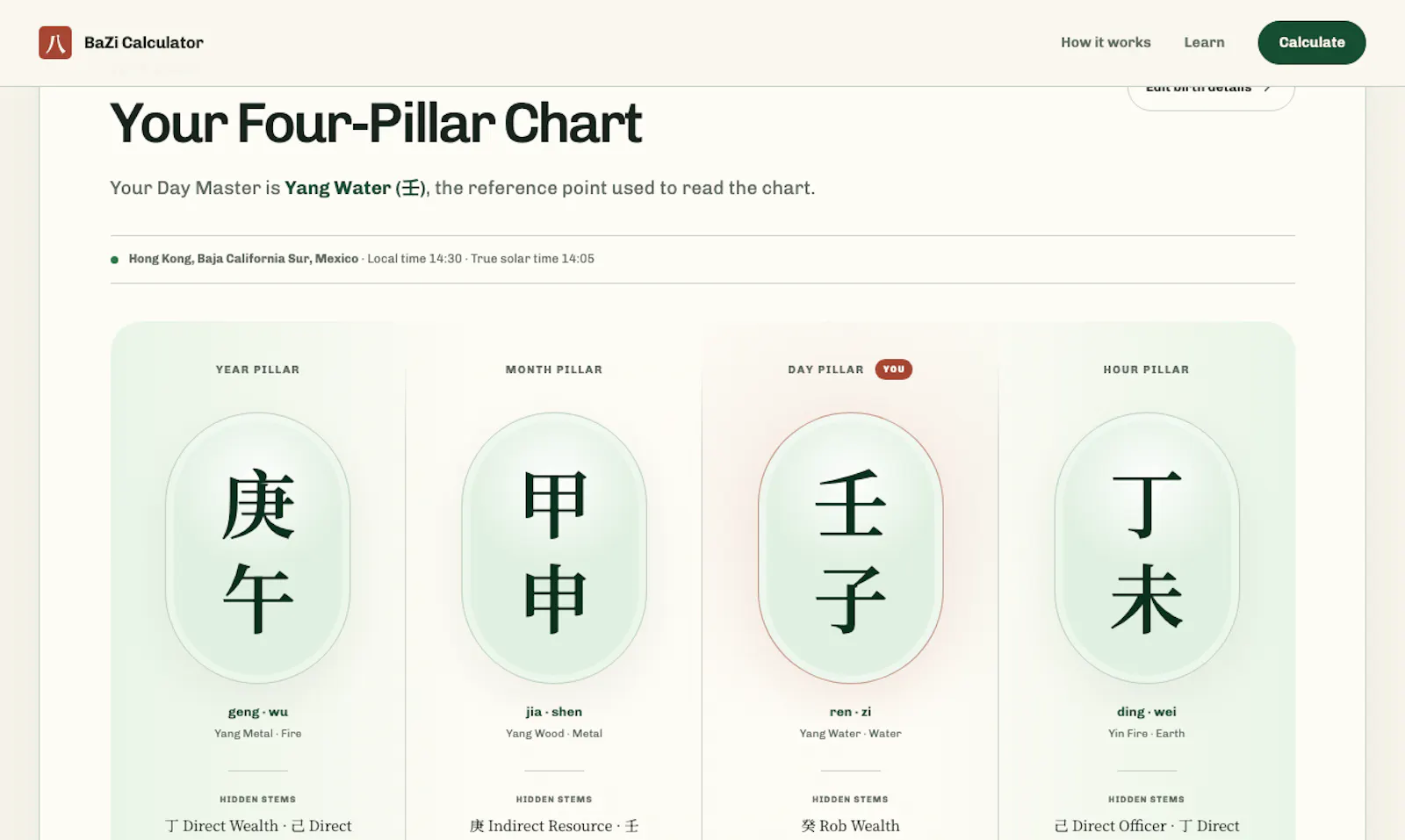 BaZi Calculator screenshot 4