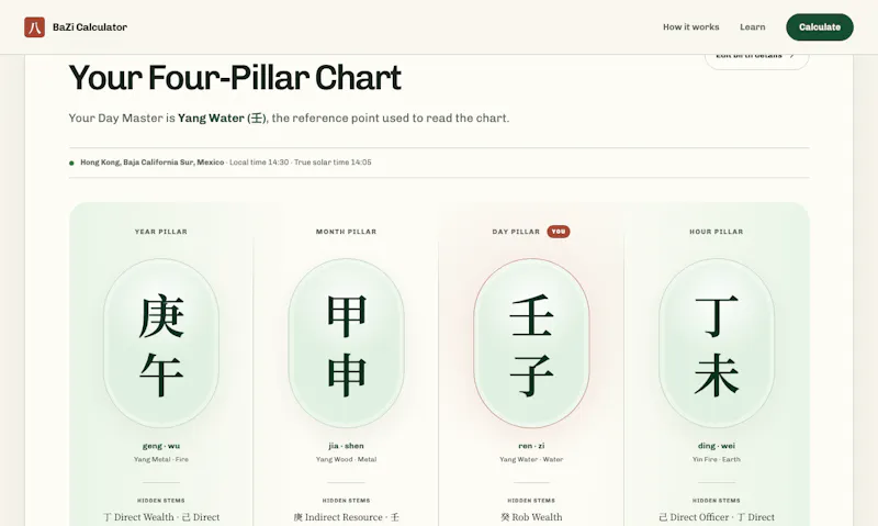 BaZi Calculator screenshot 4