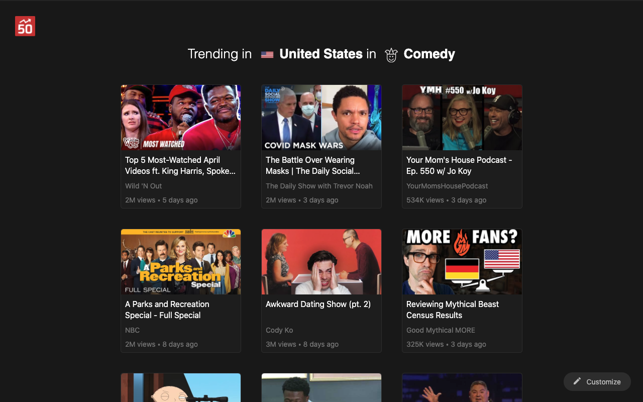 Popular50 - Chrome Extension gallery image