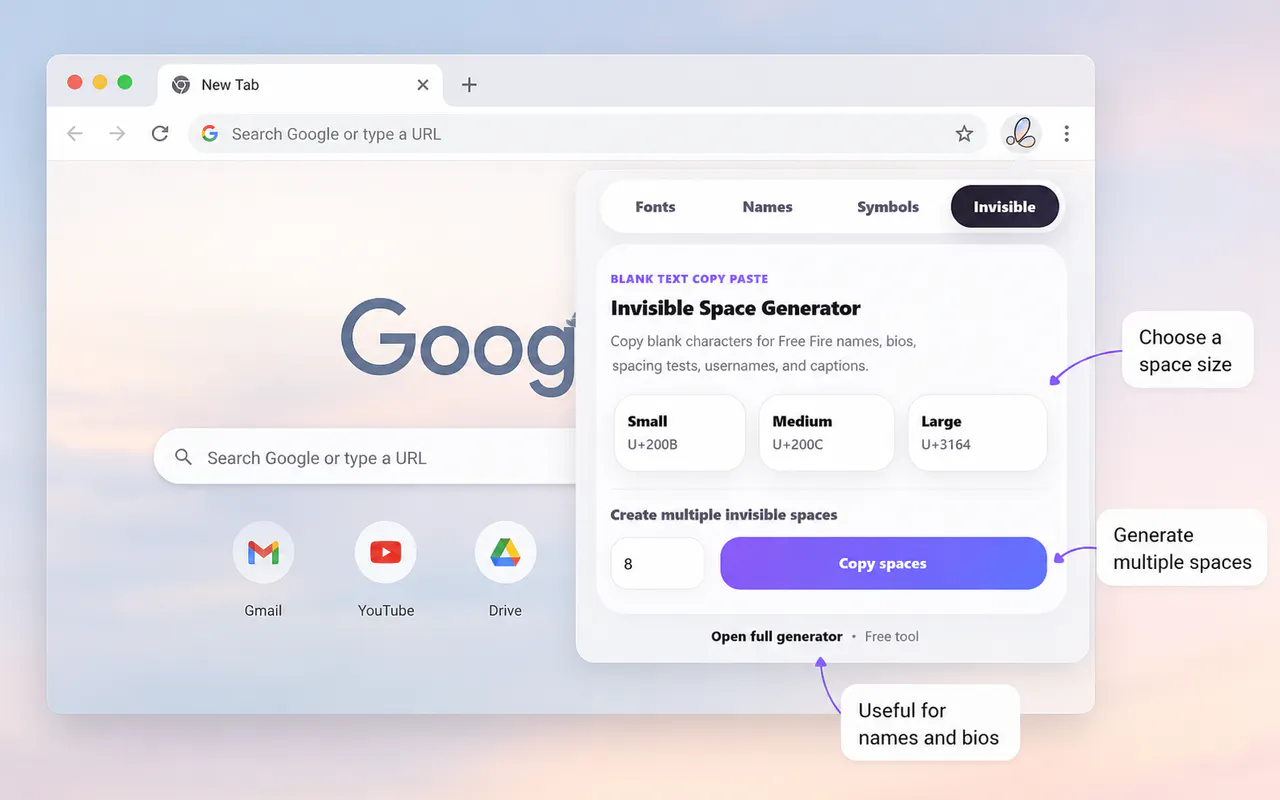 Stylish Fonts Generator-Chrome Extension gallery image