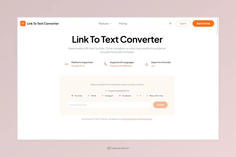 Link To Text Converter screenshot 1