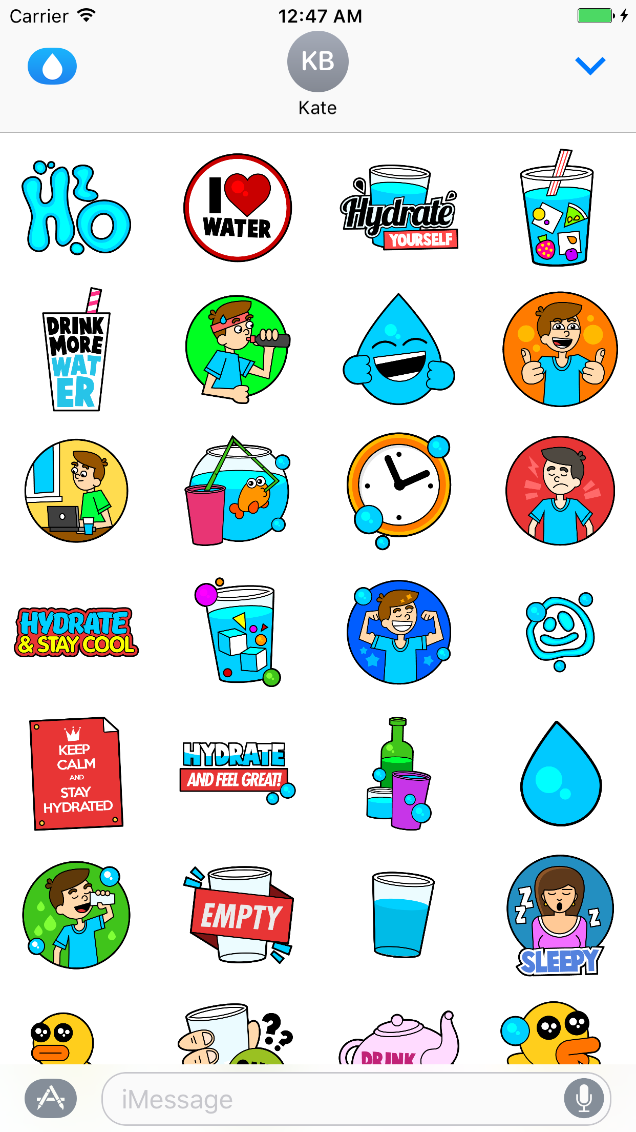 WaterMinder iMessage app gallery image