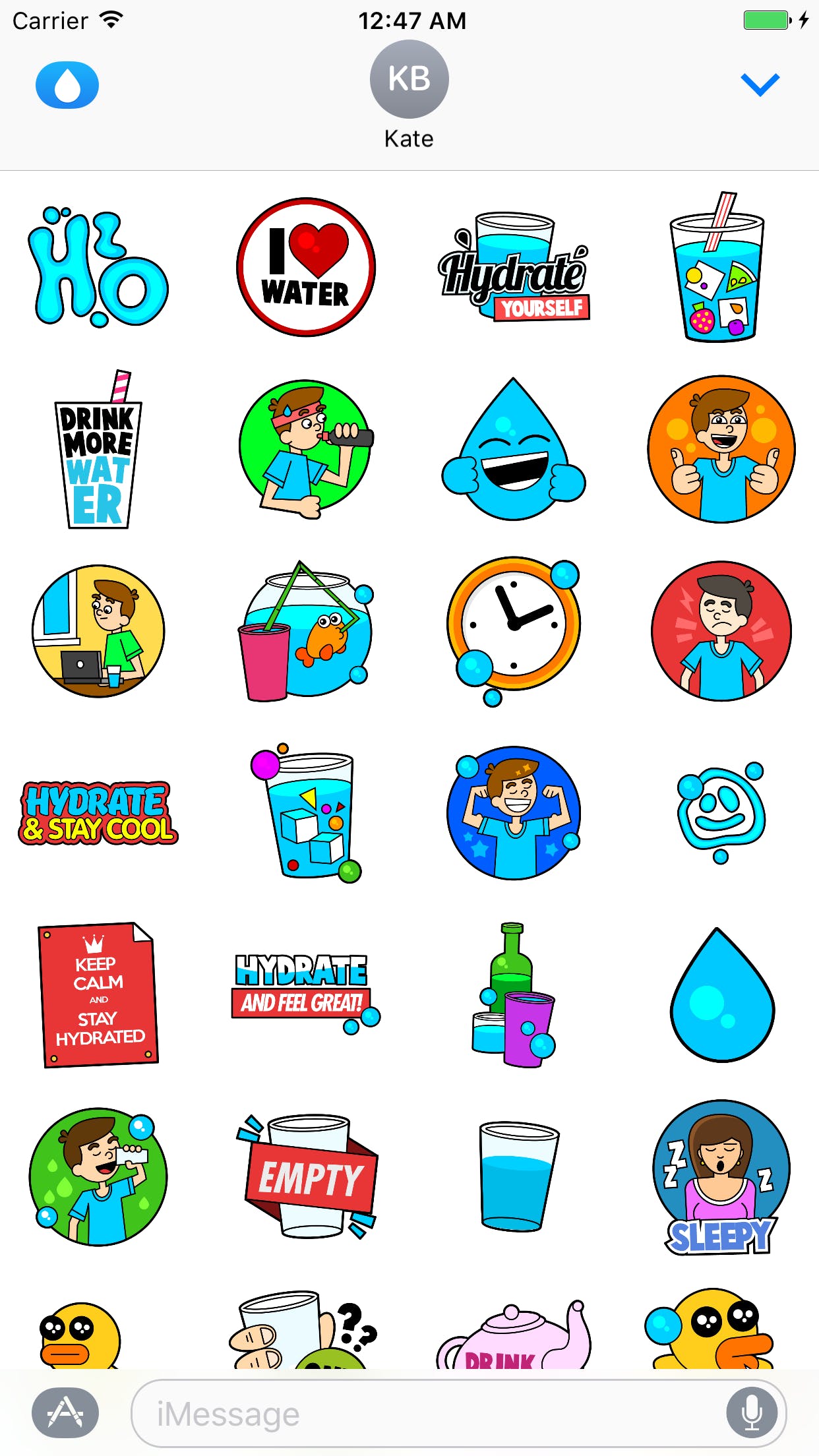 WaterMinder iMessage app media 1