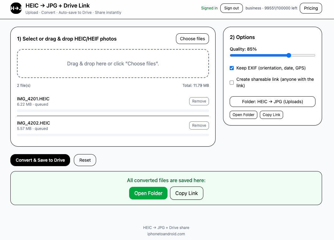 IphoneToAndroid - Screenshot 2 showing product features and functionality