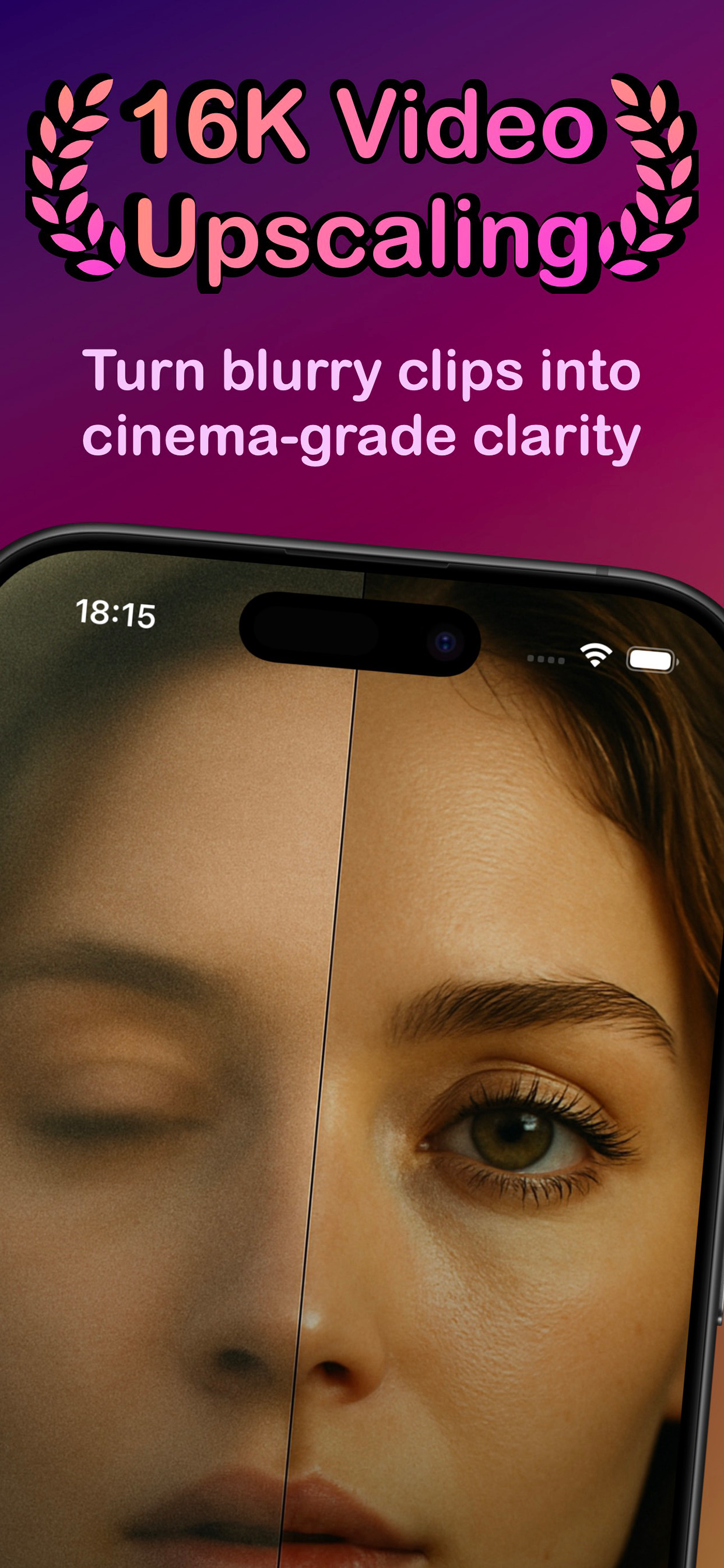 Video Upscaler 16K & Converter for iOS - Main product screenshot demonstrating key features and user interface