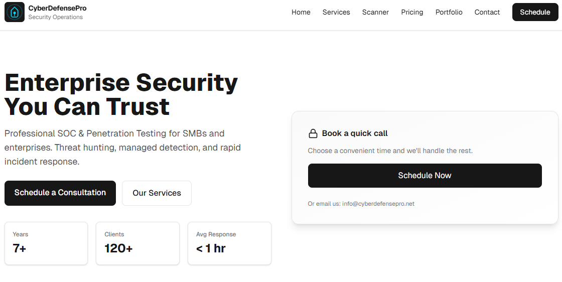 CyberDefensePro - Main product screenshot demonstrating key features and user interface