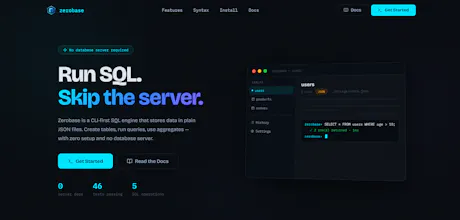 Zerobase — SQL without a server gallery image