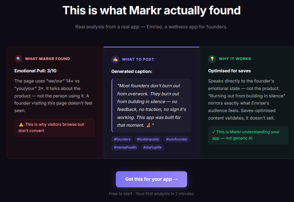 Markr, Growth Intelligence for Founders gallery image