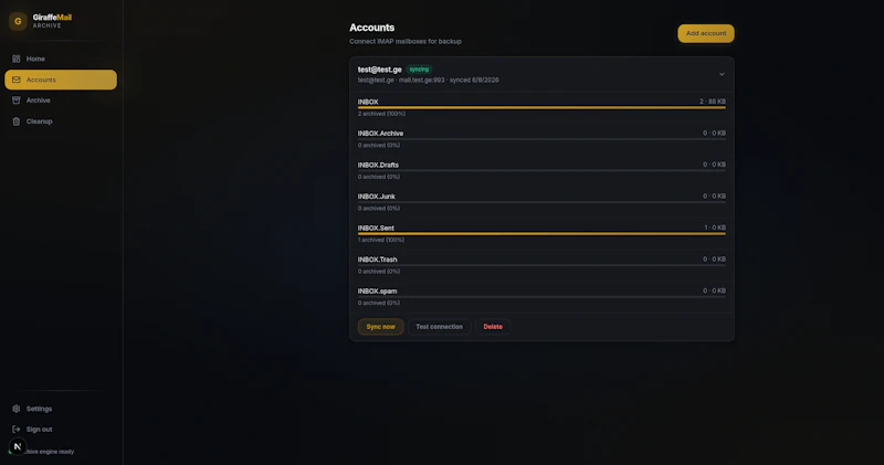 GiraffeMail Archive screenshot 2