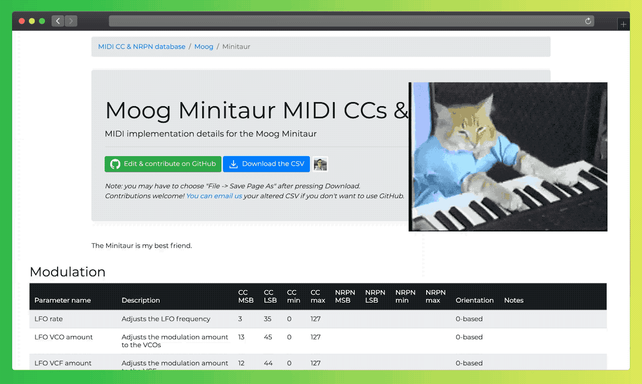 MIDI CC & NRPN database Product Information, Latest Updates, and