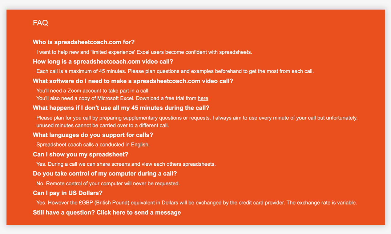 Spreadsheet coach gallery image