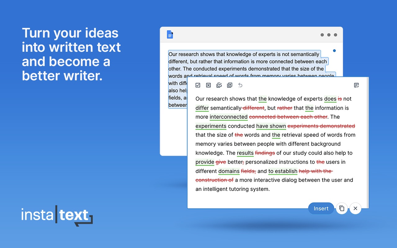 Chrome에 대한 Instatext - 가장 생산적인 작문 보조원으로 텍스트를 개선하십시오 미디어 5