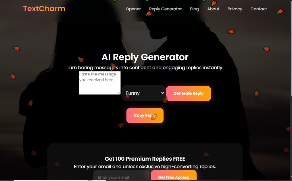 FlirtFlow - AI Dating Opener generator  - Main product screenshot demonstrating key features and user interface
