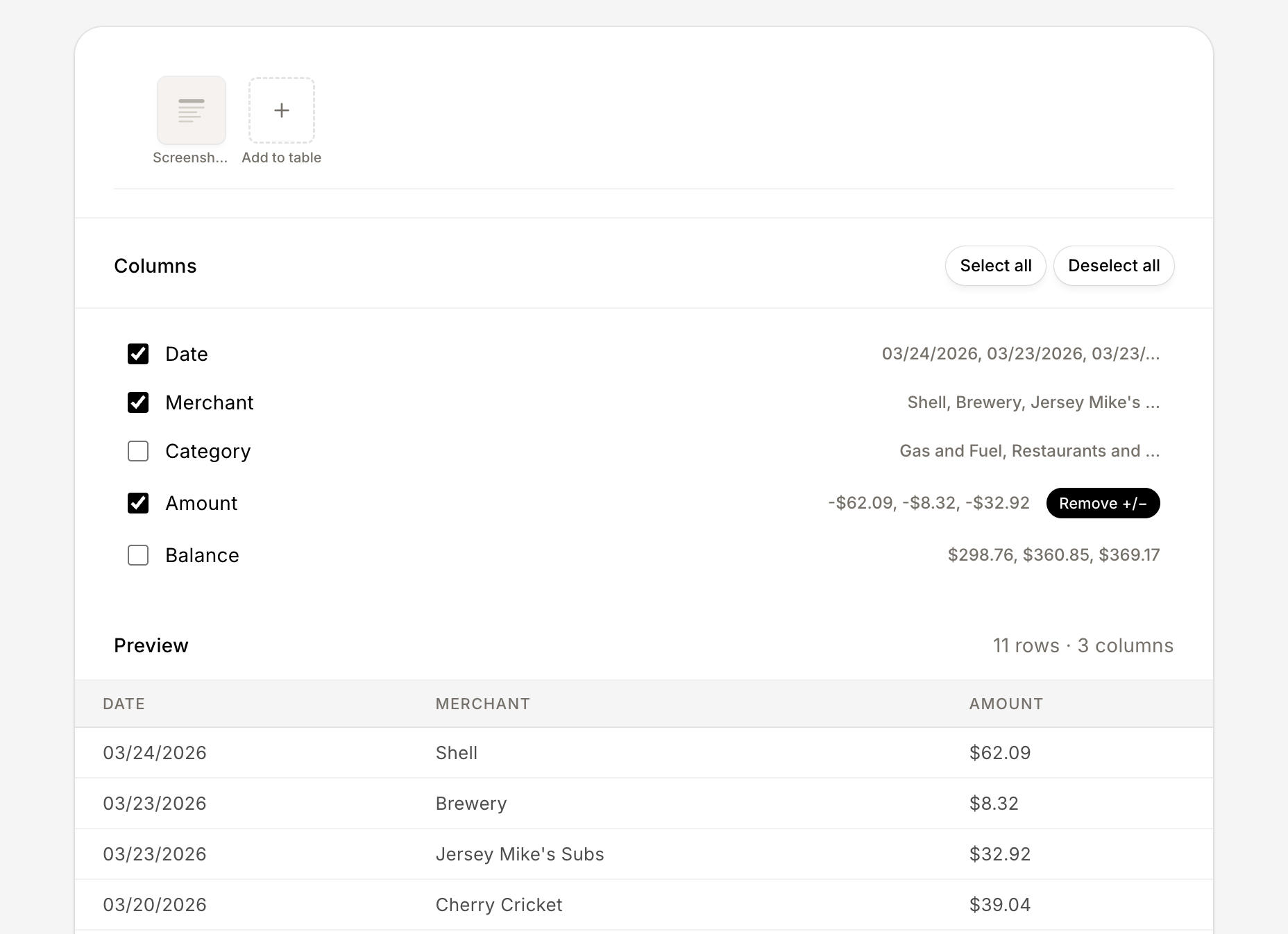 ExtracTable gallery image