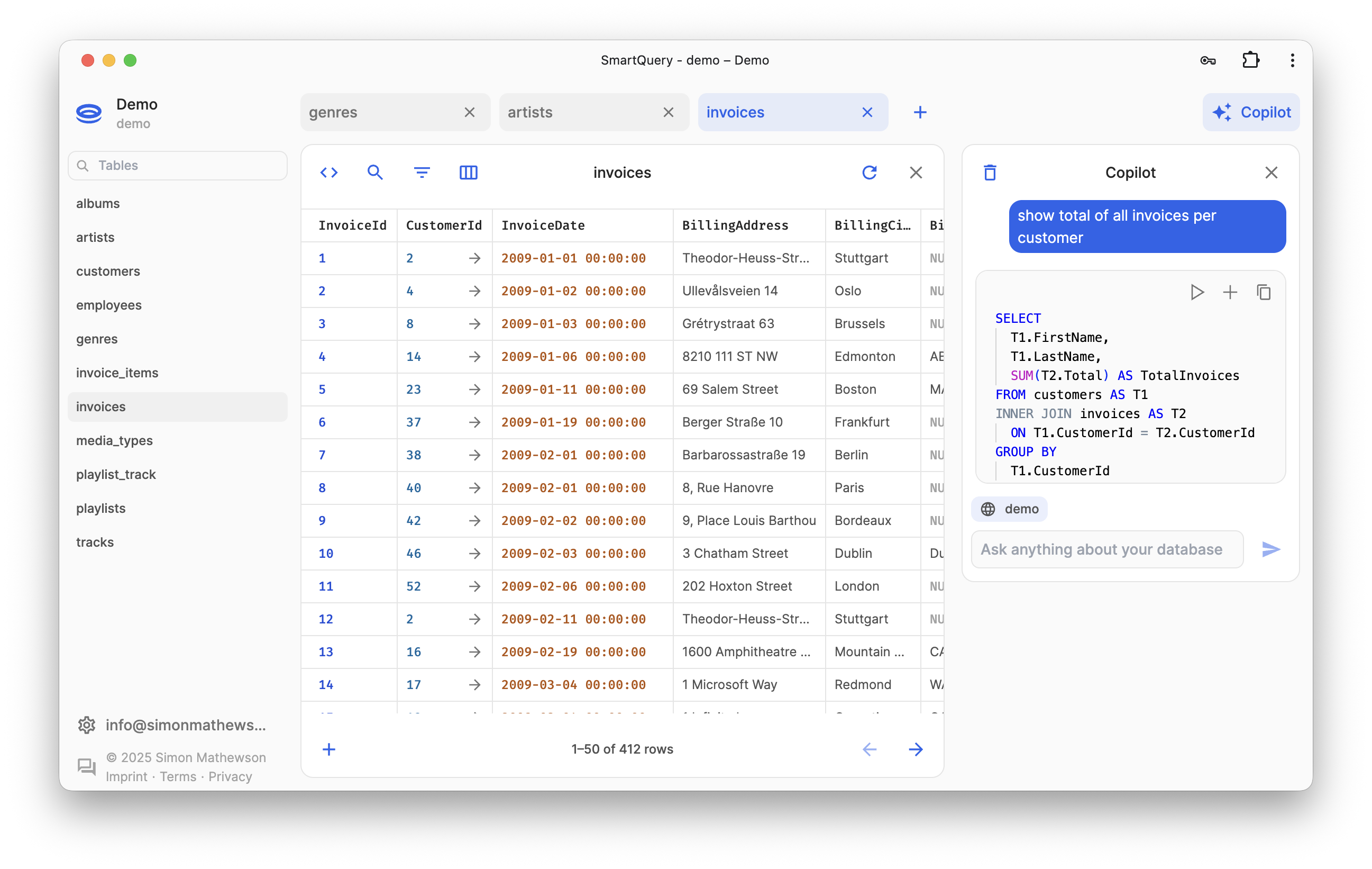 Média Visualisez votre base de données en utilisant le langage naturel - Obtenez SQL et les graphiques adaptés à votre base de données en quelques secondes! 4