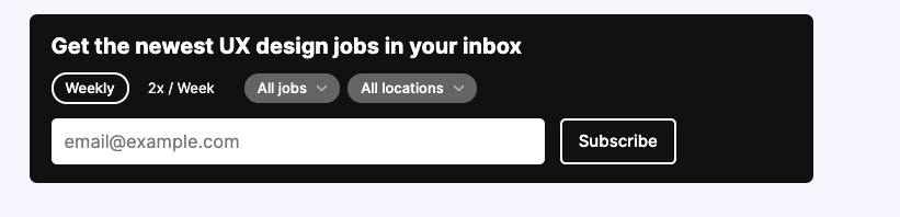 UX design job board gallery image