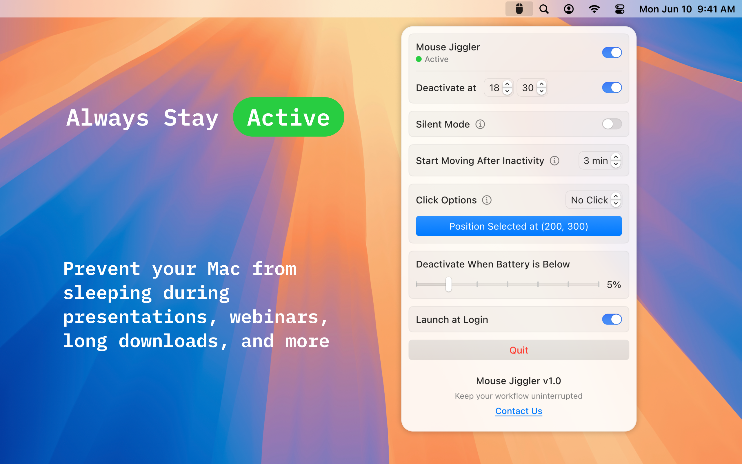 Мышь Jiggler для Mac - Предотвратить спать Mac медиа 1
