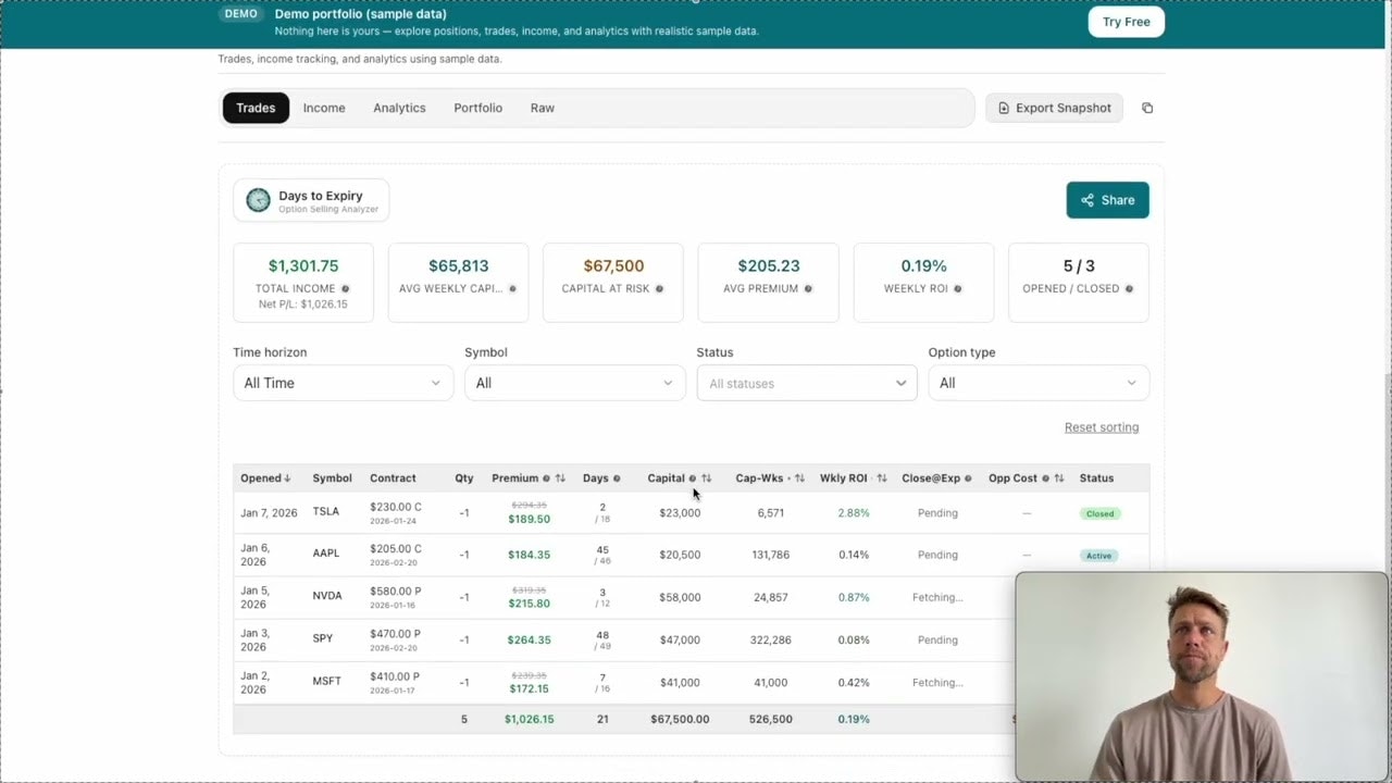 Days to Expiry — Option Selling Analyzer gallery image