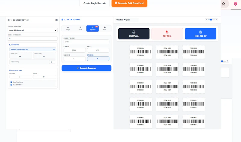 Free Bulk Barcode & QR Generator screenshot 4
