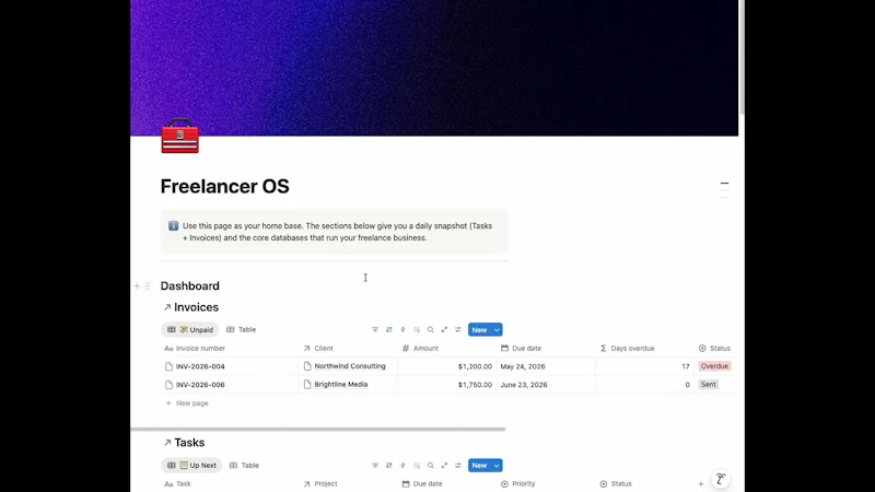Freelancer OS screenshot 1 (video preview)