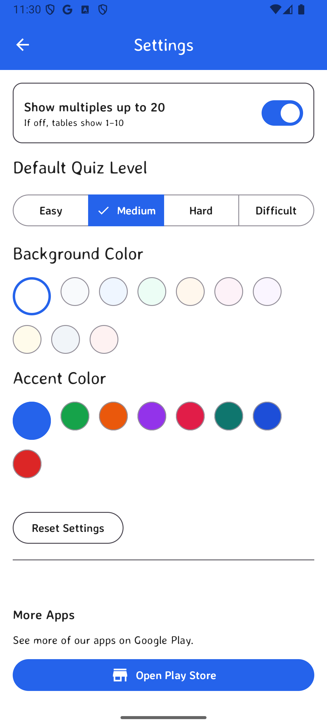 Multiplication Tables 1-100 Android App gallery image