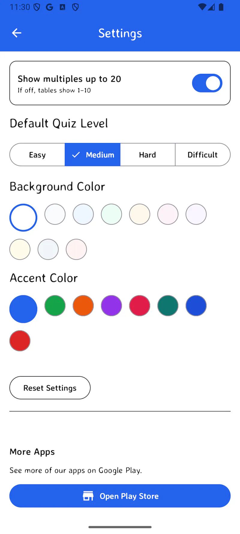 Multiplication Tables 1-100 Android App screenshot 6